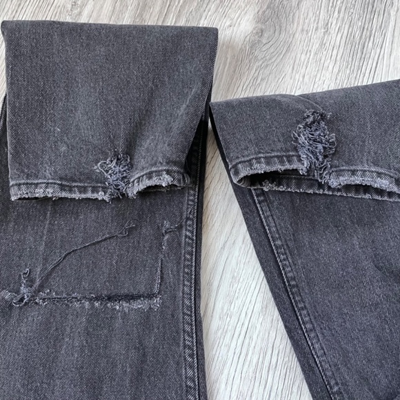 NWT Abercrombie & Fitch Jeans Womens 26 short Black 90s Straight ultra High Rise - Picture 7 of 7